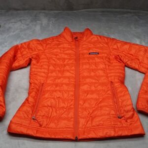 Patagonia Jacket Womens Small Orange Nano Puff Quilted Insulated Light Winter